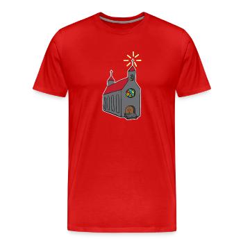 Bâtiment pour le culte chrétien - Église - T-shirt bio Premium Homme - rouge - Devant - Damien (186cm)