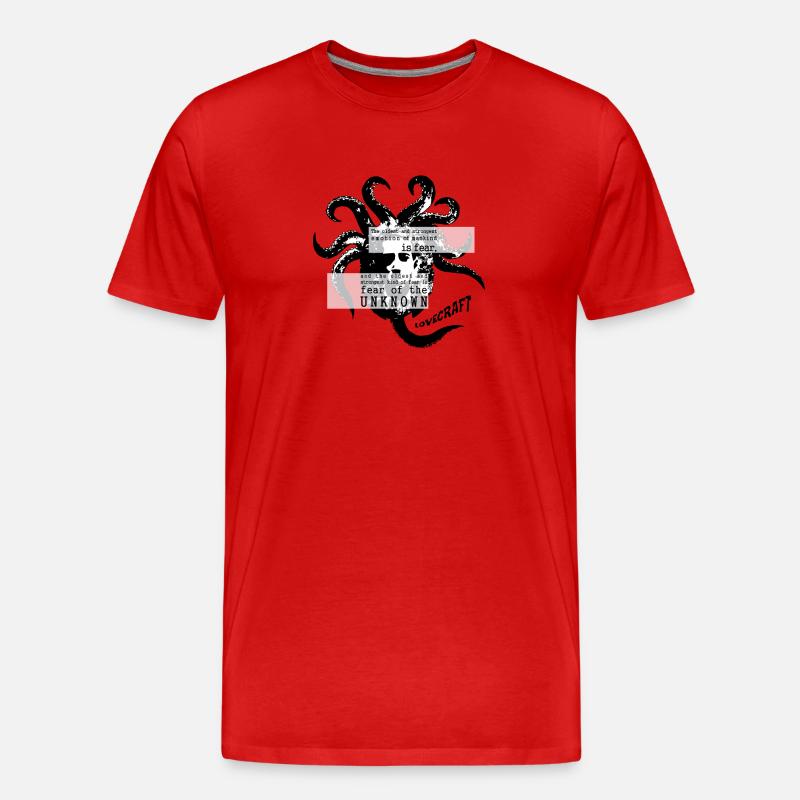 H.P. Lovecraft / Cthulhu - Männer Premium Bio T-Shirt - Rot