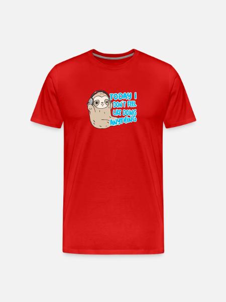 Sloth gift - Men's Premium Organic T-Shirt - red