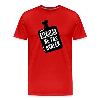 Médias : Ne Pas Avaler - T-shirt bio Premium Homme - rouge - Devant - Damien (186cm)