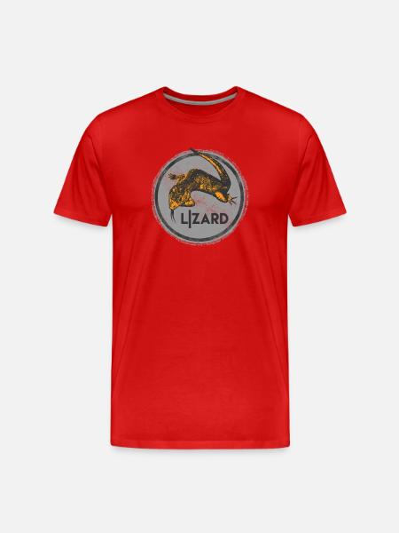 Creative Lizard Illustration Print - Men's Premium Organic T-Shirt - red