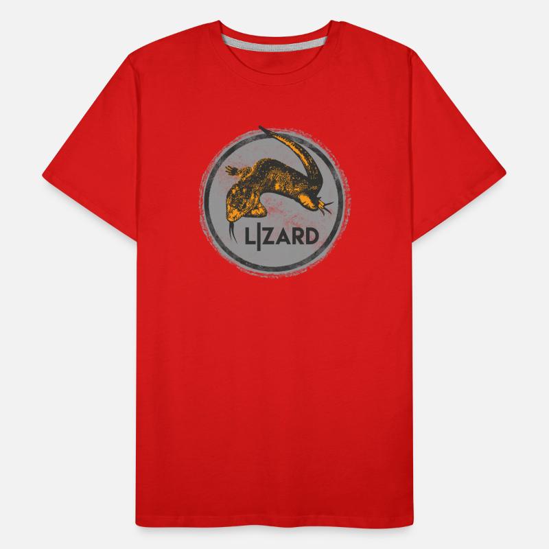 Creative Lizard Illustration Print Men's Premium Organic T-Shirt