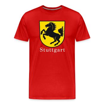 Stuttgart - T-shirt bio Premium Homme - rouge - Devant - Damien (186cm)