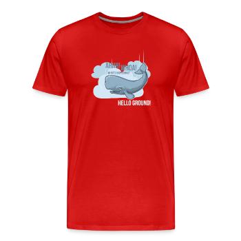 Hello Ground! - Männer Premium Bio T-Shirt - Rot - Vorne - Damien (186cm)