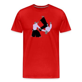 aikido - T-shirt bio Premium Homme - rouge - Devant - Damien (186cm)