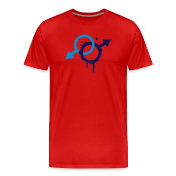 two male symbols - Men's Premium Organic T-Shirt - red - Front - Damien (186cm)