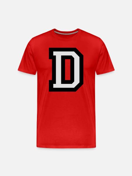 Buchstabe D - Männer Premium Bio T-Shirt - Rot