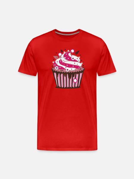 A cupcake with frosting - Men's Premium Organic T-Shirt - red