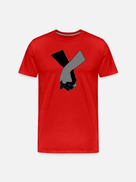 Holding Hands - Men's Premium Organic T-Shirt - red