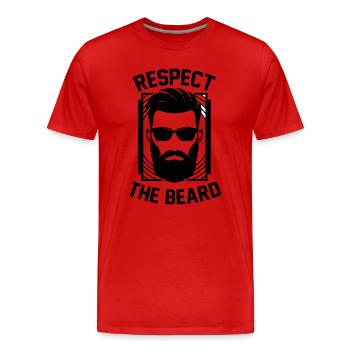 Respecter Le roi barbe respecte Barde - T-shirt bio Premium Homme - rouge - Devant - Damien (186cm)
