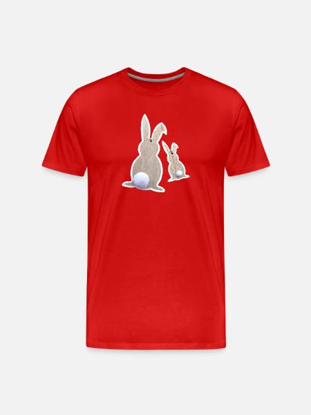 Easter bunnies from behind - Men's Premium Organic T-Shirt - red