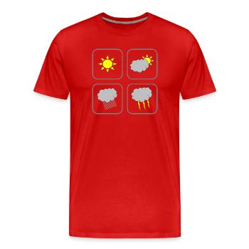 Wetter Weather - Men's Premium Organic T-Shirt - red - Front - Damien (186cm)