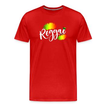 Reggae Rainbow Splash - Men's Premium Organic T-Shirt - red - Front - Damien (186cm)