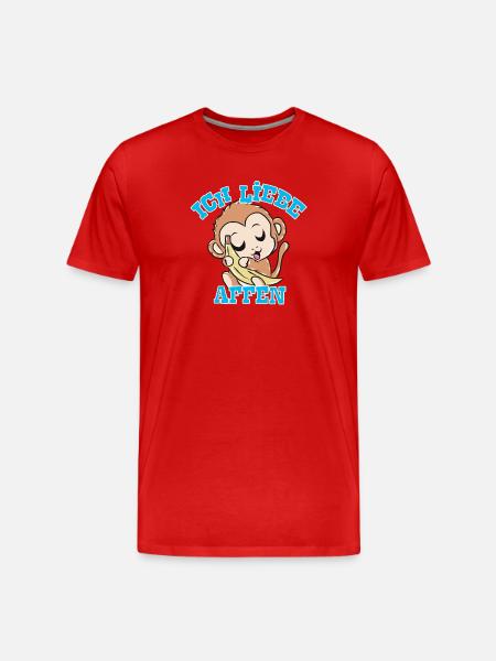 Affen - Männer Premium Bio T-Shirt - Rot