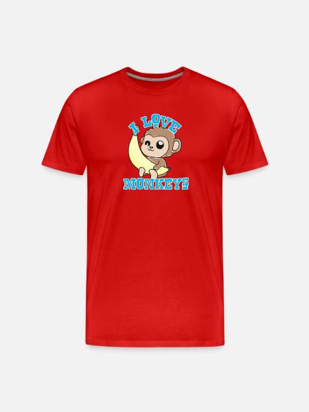 monkeys - Men's Premium Organic T-Shirt - red
