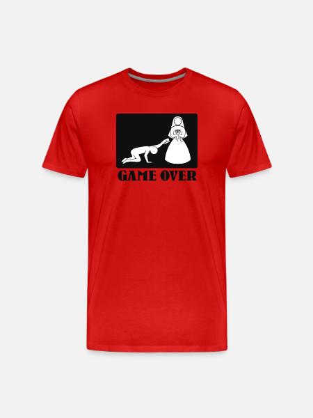 Game Over Wedding Marrying Marriage Funny Blague - T-shirt bio Premium Homme - rouge