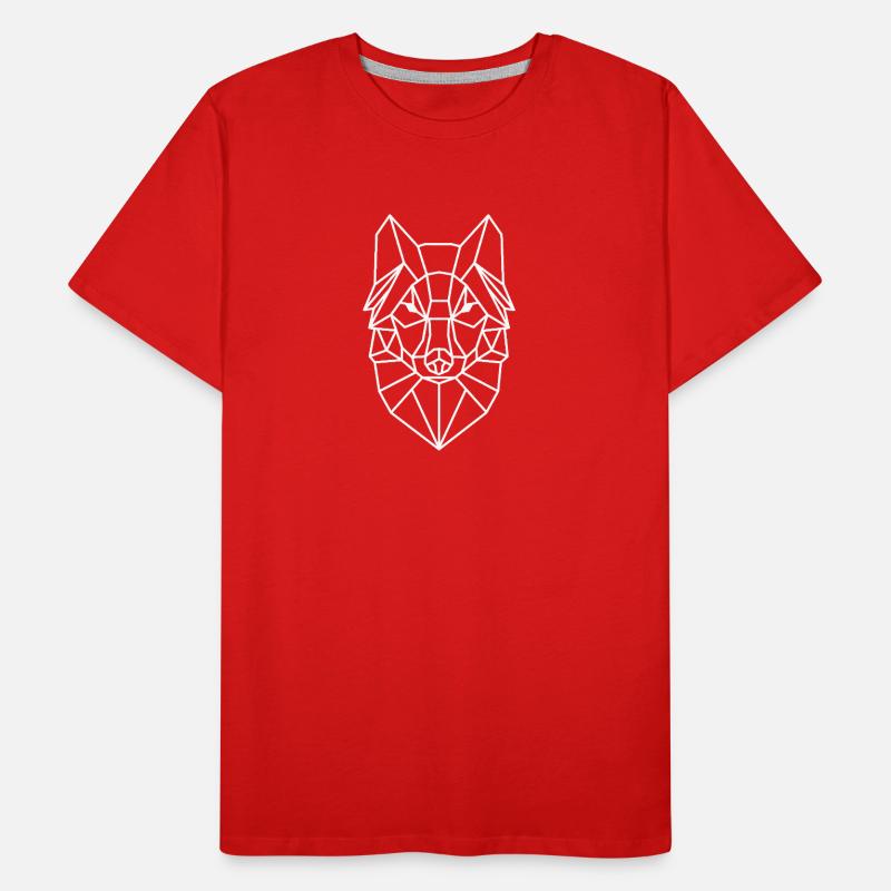 Style géométrique de tête de loup T-shirt bio Premium Homme