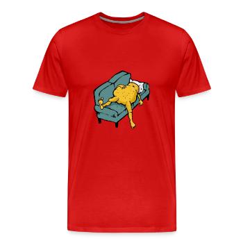 Lazy potato sleeping - T-shirt bio Premium Homme - rouge - Devant - Damien (186cm)