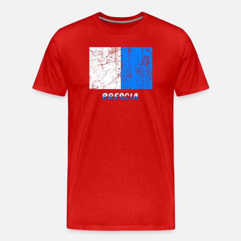 Drapeau Brescia drapeau Fahne drapeau drapeau - T-shirt bio Premium Homme - rouge