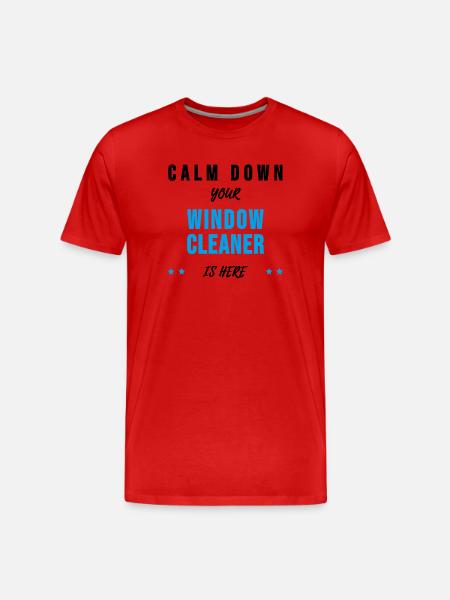 Window cleaner building cleaner sayings gift - Men's Premium Organic T-Shirt - red
