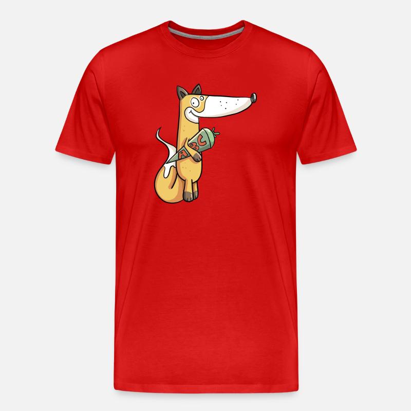 Schulkind Fuchs I Einschulung Erstklässler - Männer Premium Bio T-Shirt - Rot
