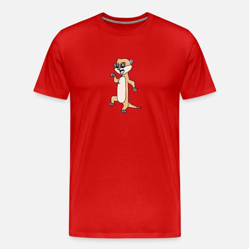 Erdmännchen - Männer Premium Bio T-Shirt - Rot