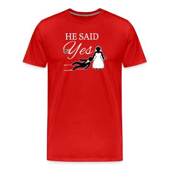 Bachelor bachelorette fête de mariage - T-shirt bio Premium Homme - rouge - Devant - Damien (186cm)