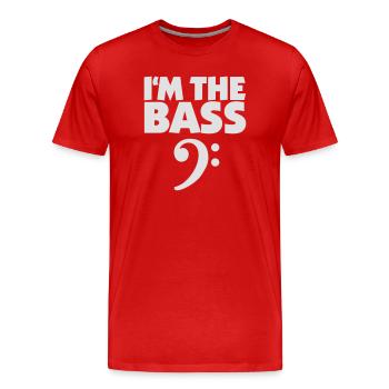 I'm the Bass Blanc (FR) - T-shirt bio Premium Homme - rouge - Devant - Damien (186cm)