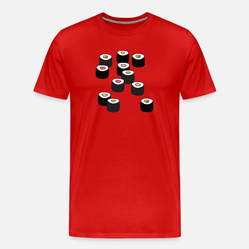 Sushi - Männer Premium Bio T-Shirt - Rot