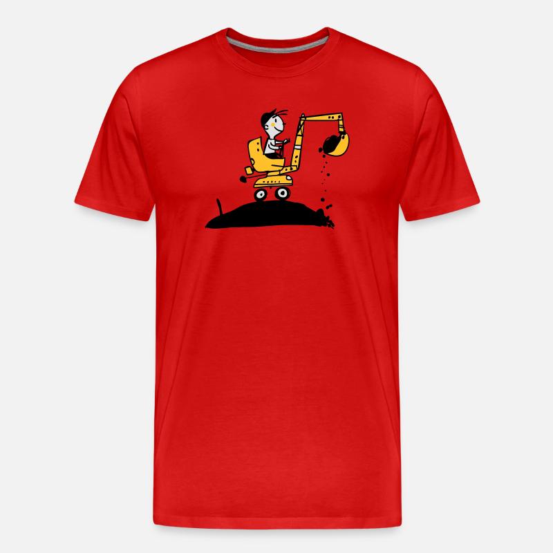 Bagger im Retro Stil - Männer Premium Bio T-Shirt - Rot