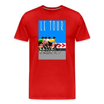 Lass unser - Männer Premium Bio T-Shirt - Rot - Vorne - Damien (186cm)