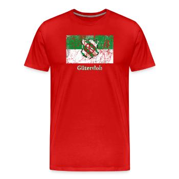 drapeau Guetersloh Stadtfahne ville drapeau drapeau - T-shirt bio Premium Homme - rouge - Devant - Damien (186cm)