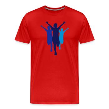 3 laeufer rennen schnell marathon marathonlauf - Männer Premium Bio T-Shirt - Rot - Vorne - Damien (186cm)