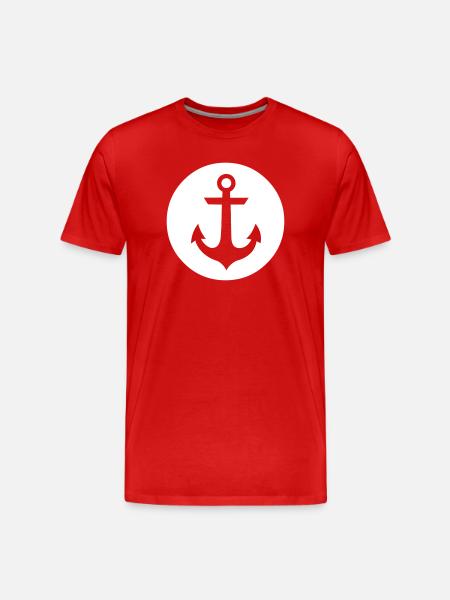 Anker im Kreis - Männer Premium Bio T-Shirt - Rot