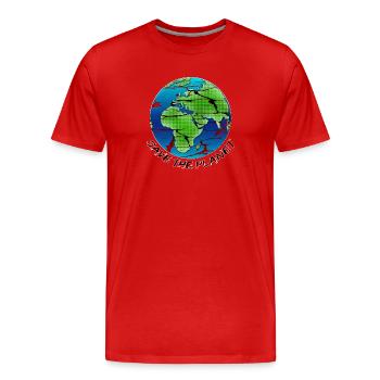 Umweltschutz - Save the Planet - Männer Premium Bio T-Shirt - Rot - Vorne - Damien (186cm)