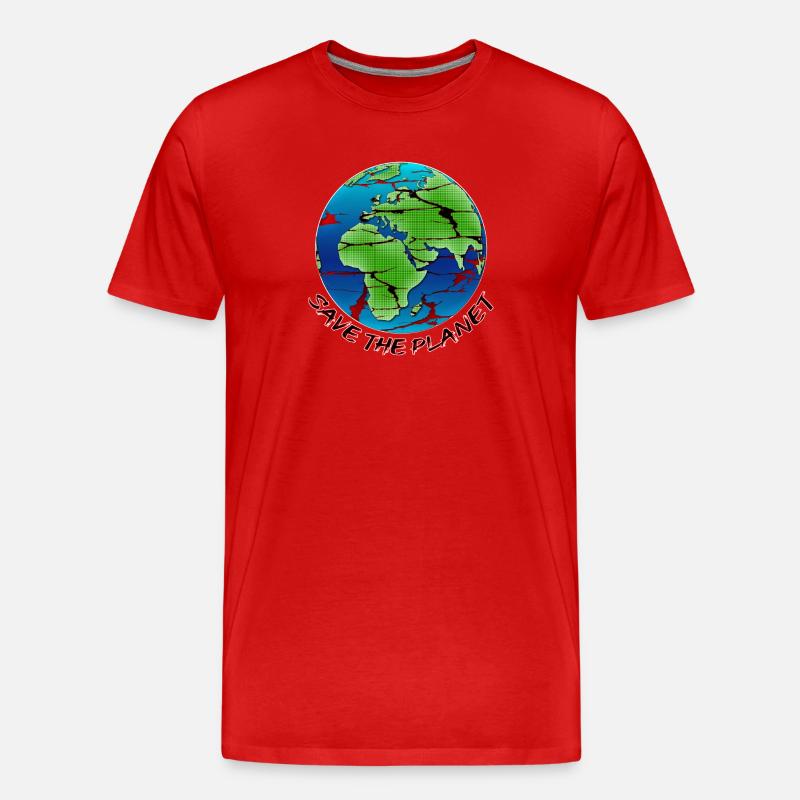 Umweltschutz - Save the Planet - Männer Premium Bio T-Shirt - Rot