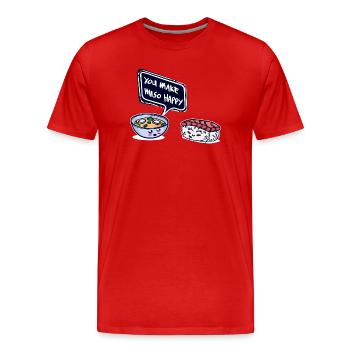 Sushi Miso Suppe Lieblingsessen Essen Mahlzeit - Männer Premium Bio T-Shirt - Rot - Vorne - Damien (186cm)