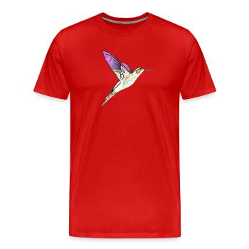 effet colibri - T-shirt bio Premium Homme - rouge - Devant - Damien (186cm)