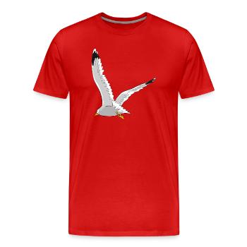 Möwe im Flug - Männer Premium Bio T-Shirt - Rot - Vorne - Damien (186cm)