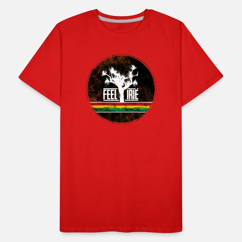 Feel Irie Tree avec des rayures reggae T-shirt bio Premium Homme