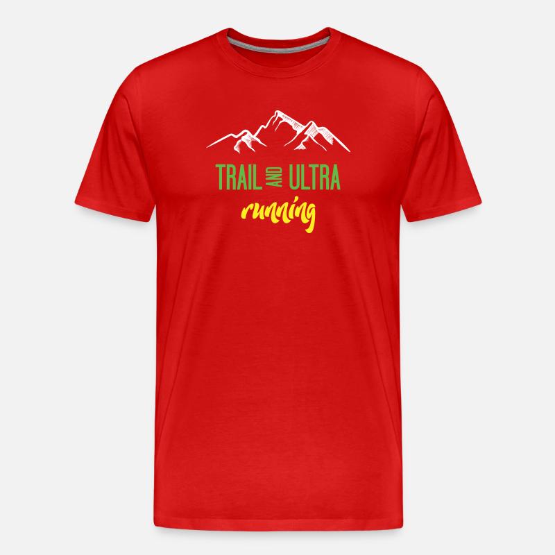 Trail Running und Ultra Running - Männer Premium Bio T-Shirt - Rot