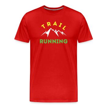 Trail Running - T-shirt bio Premium Homme - rouge - Devant - Damien (186cm)