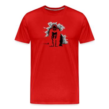Singe Gorille Nature Illustration Wilderness Symbole - T-shirt bio Premium Homme - rouge - Devant - Damien (186cm)