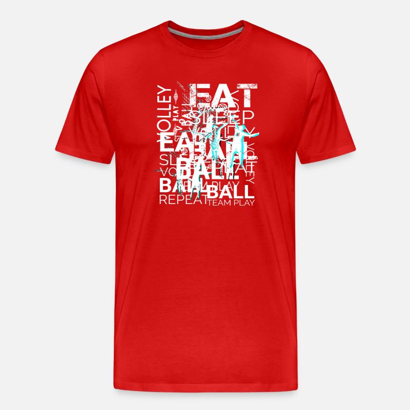 Volleyball Text Art - Männer Premium Bio T-Shirt - Rot