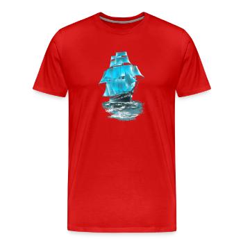 Segelschiff - Männer Premium Bio T-Shirt - Rot - Vorne - Damien (186cm)
