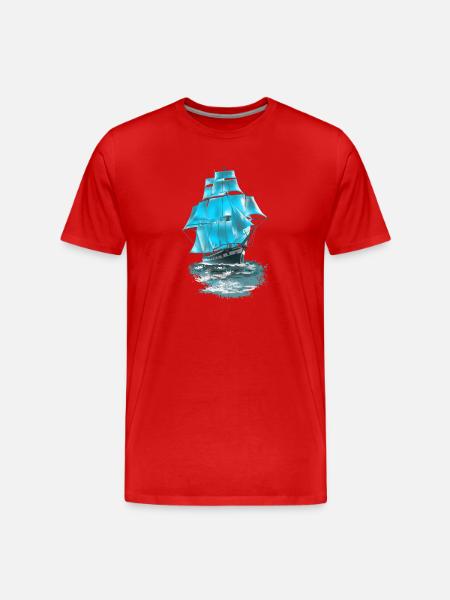 sailing ship - Men's Premium Organic T-Shirt - red