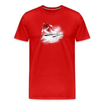 ski Slalom - T-shirt bio Premium Homme - rouge - Devant - Damien (186cm)