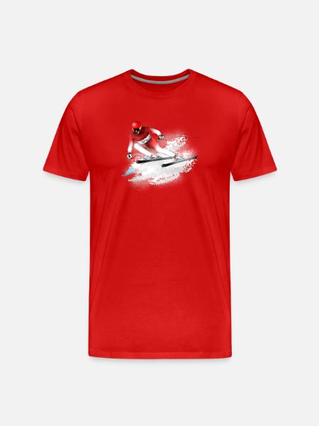 ski Slalom - T-shirt bio Premium Homme - rouge