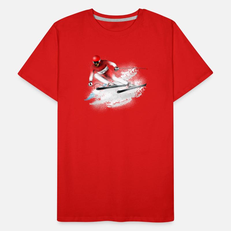 Ski Slalom Männer Premium Bio T-Shirt