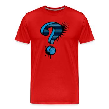 A question mark graffiti - Men's Premium Organic T-Shirt - red - Front - Damien (186cm)